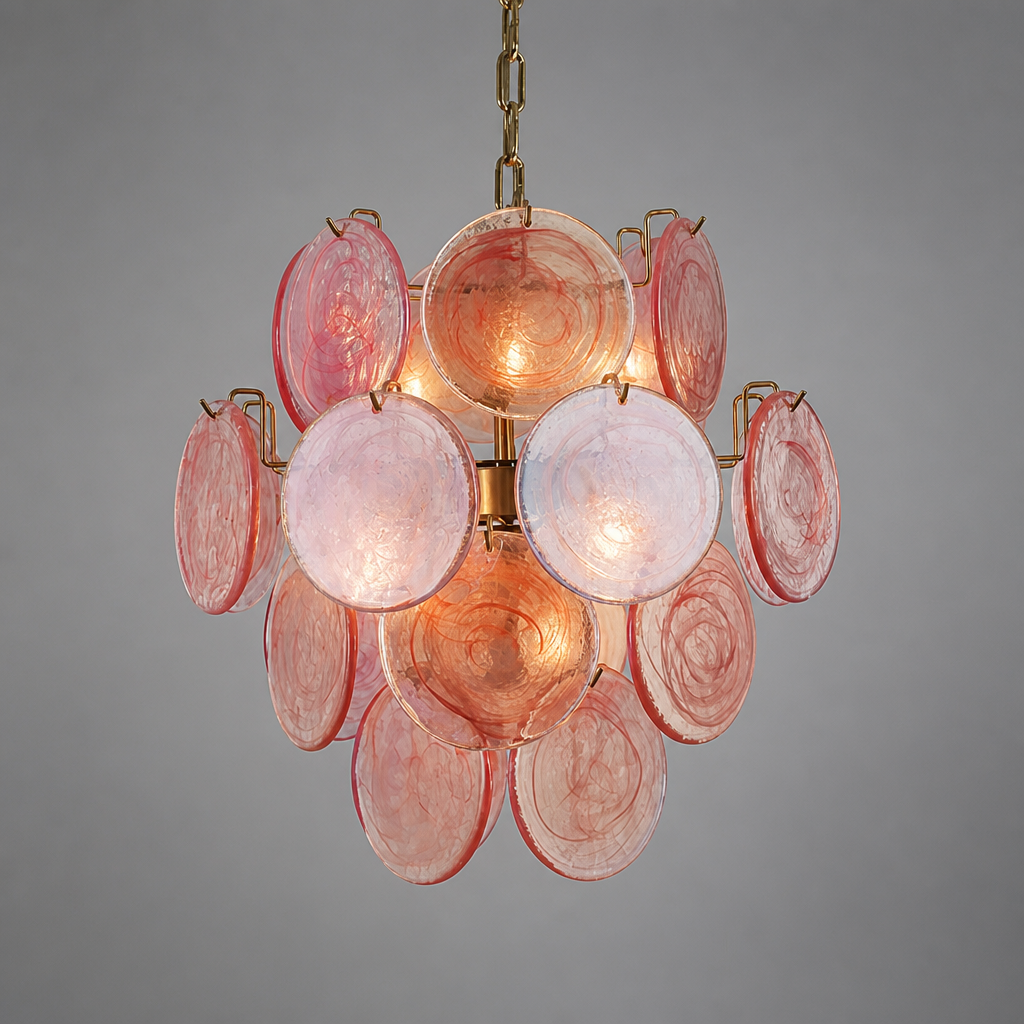 Cloud-Shaped Art Glass Chandelier