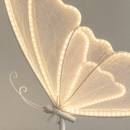 Vintage White Lace LED Butterfly Floor Lamp