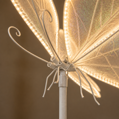 Vintage White Lace LED Butterfly Floor Lamp