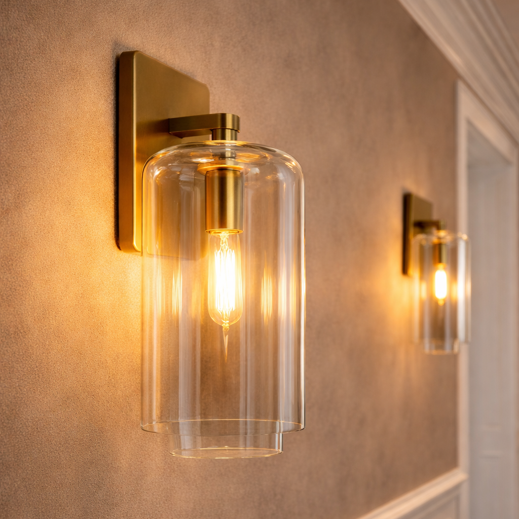 Lcaver Clear Glass Sconce